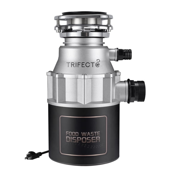 Trifecte 3/4PH Garbage Disposal, 3800RPM DC Motor Continuous Feed Food Waste Disposal with Power Cord