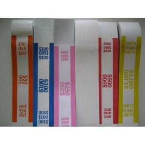 300 Assorted Currency Straps/bands, 300 Currency Straps/Bands- You will receive 60 each of the following By MMF Ship from