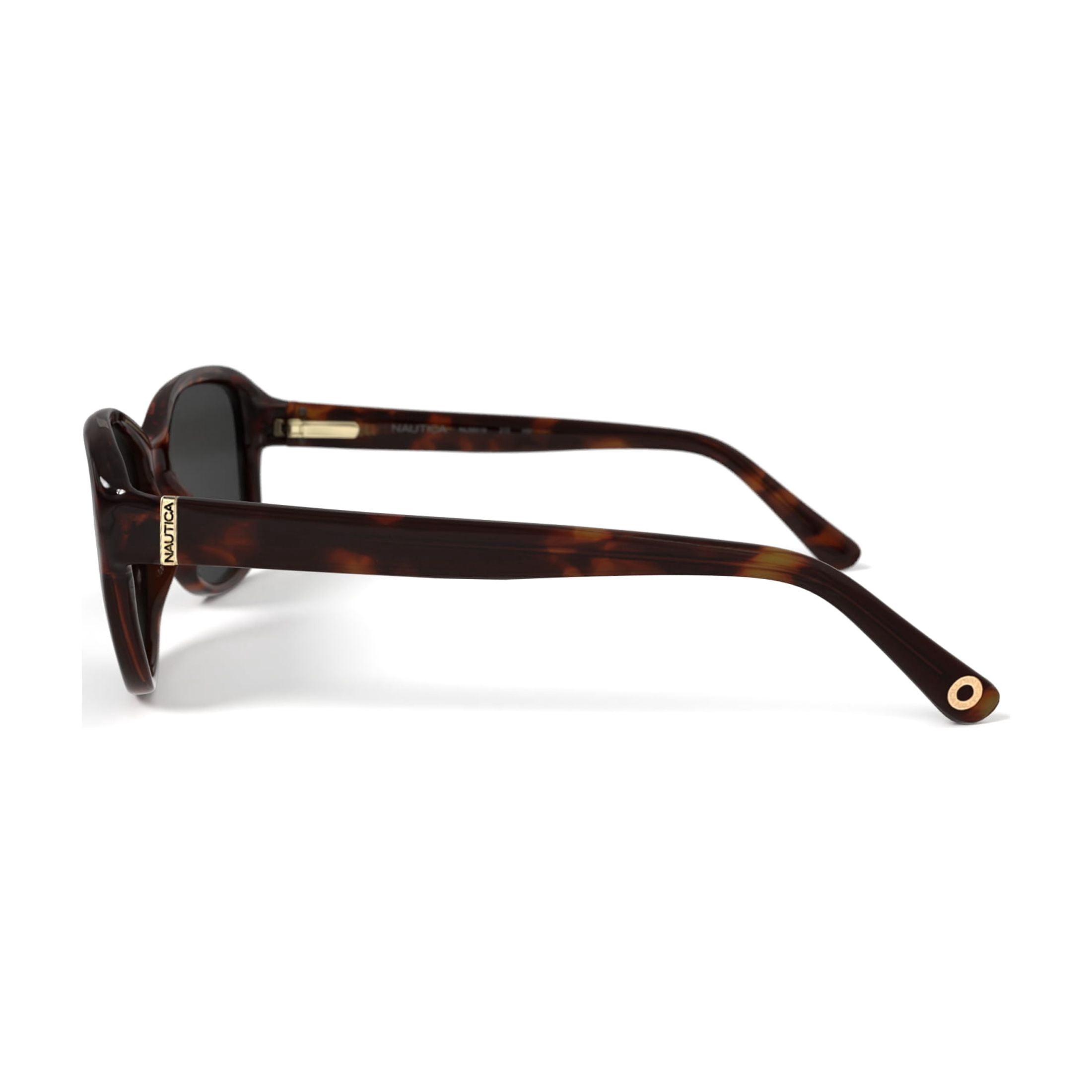 Nautica Women's Rectangle Prescription Sunglasses with Case, NLS6016 Shiny Brown Demi