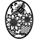 thumbnail image 1 of Arte de pared de metal con diseño de girasol, abejas negras, decoración de pared, flores elípticas huecas, adorno colgante de pared, letrero moderno para sala de estar, dormitorio, oficina, cocina,, 1 of 6