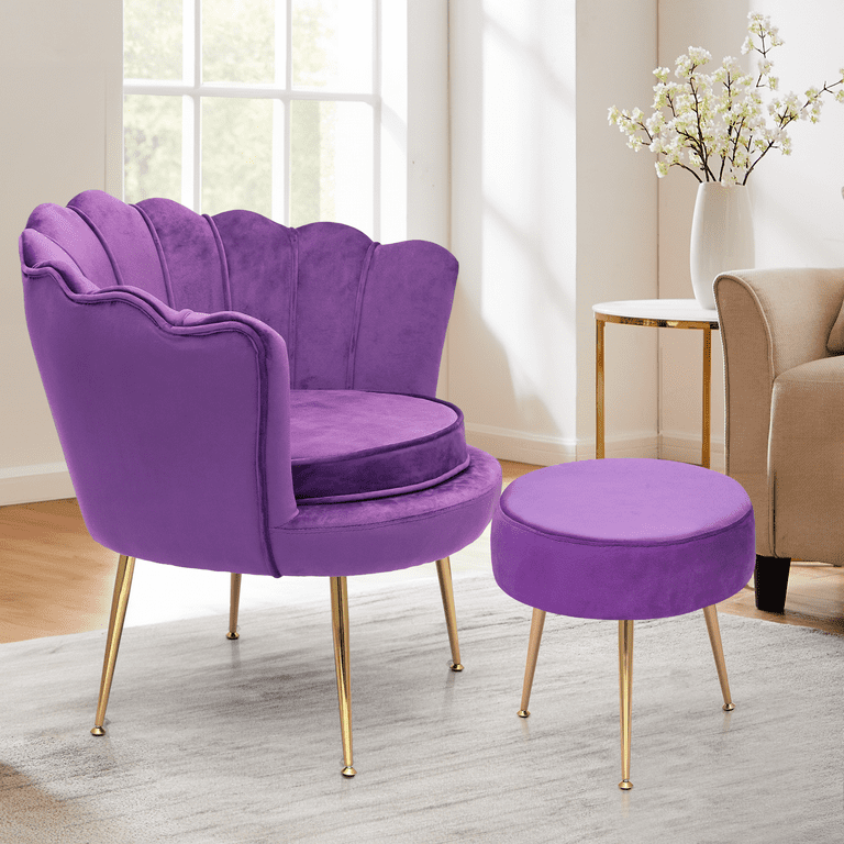 Velvet armchair and footstool discount