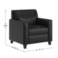 thumbnail image 5 of Flash Furniture 3 Piece Reception Set with Charging Banks and Solid Wood Legs in Black LeatherSoft, 5 of 13