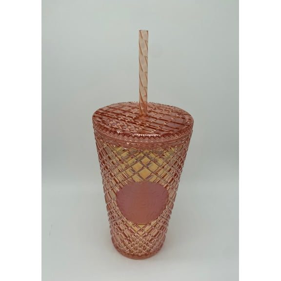 Starbucks Holiday Christmas 2021 Rose Gold Bling Studded Cold Tumbler 16oz New
