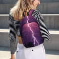 thumbnail image 6 of Naloa Thunderstorm Violet Purple Canvas Backpack for Men Women Rucksack Casual Travel Daypack College Tote Satchel Bookbag for Teens-Small, 6 of 7