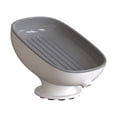 thumbnail image 2 of Inteprter Jabonera de baño, caja de drenaje automático con ventosa, esponja de doble capa, platos fijos sin perforaciones, baño de cocina Juegos de accesorios de baño Gris, 2 of 6