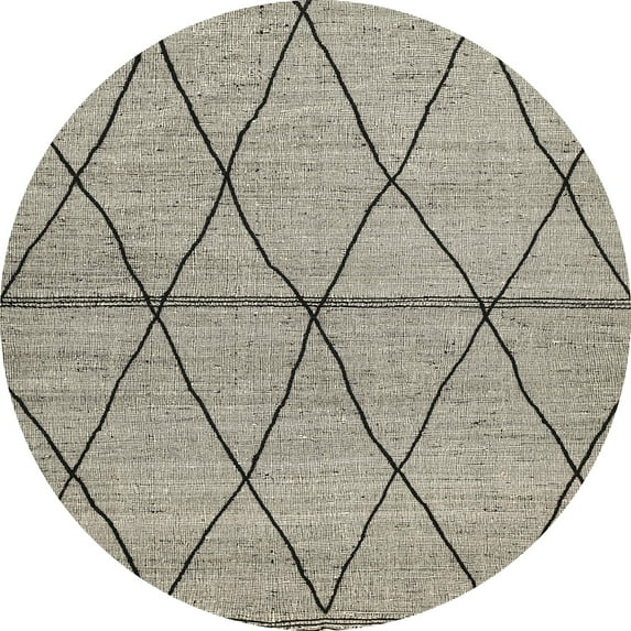 Ahgly Company Indoor Round Abstract Tan Brown Gold Abstract Area Rugs, 7' Round