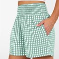 thumbnail image 5 of Boyscolos Womens High Waisted Striped Shorts Comfy Lightweight Breathable Stretchy Waist With Pockets Lounge Clohtes Summer Daily Wear Light Green M, 5 of 6