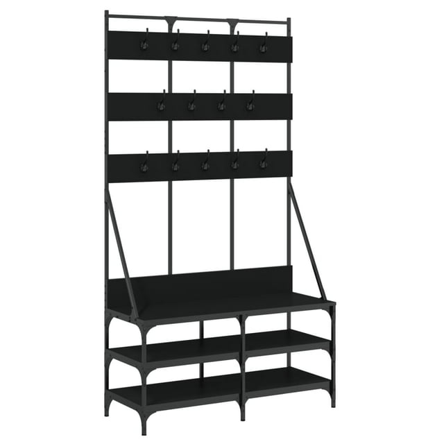 vidaXL Clothes Rack with Shoe Storage Freestanding Coat Stand for Hallway