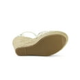 thumbnail image 5 of BLISSFUL STEP Women's Shoes Floral Lace Espadrille Wedge Heel Open Toe Sandals Green 6, 5 of 7