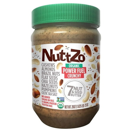 Nuttzo Organic 7 Nut and Seed Butter Power Fuel Crunchy 26 Ounce