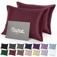 thumbnail image 1 of Bare Home Satin Pillowcase Set - Luxury Pillowcases - Soft and Smooth - Breathable - Envelope Closure - King 20x36, Burgundy, 1 of 8