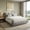 Grey, variant on Queen Size Low Profile Upholstered Platform Bed with Oversized Padded Headboard, Soft Modern Luxury Cloud Bed with Slats Support and Solid Wood Frame for Bedroom