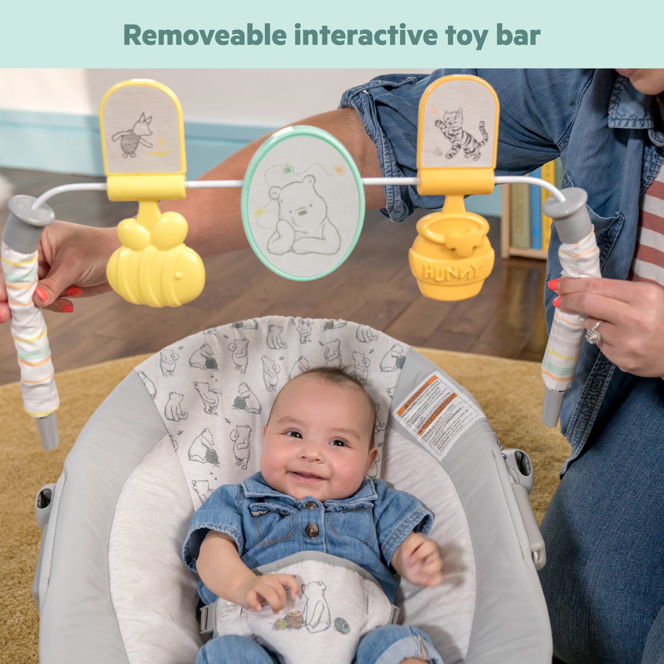 Disney Baby Winnie the Pooh Classic Pals Vibrating Bouncer by Bright Starts, Unisex, Newborn