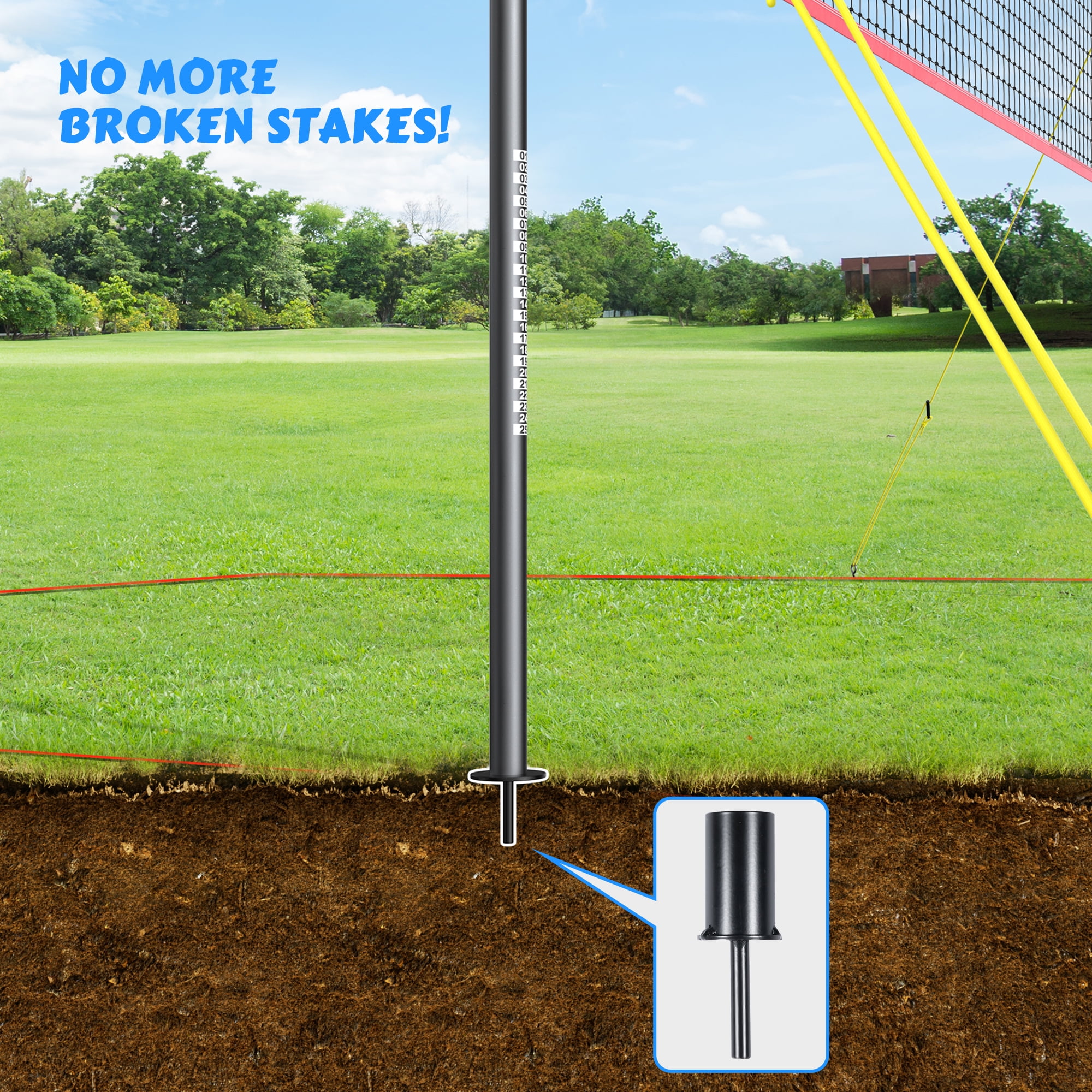 Patiassy Adjustable Height & Width Portable Volleyball Net Set with Rust-Resistant Steel Poles, Scoreboard, Ball & Carry Bag for Backyard, Beach & Outdoor