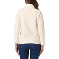 thumbnail image 3 of Chaqueta de forro polar con cremallera completa INSPIRE CHIC para mujer, abrigo de invierno de manga larga y cuello alto, XL, blanco, 3 of 6