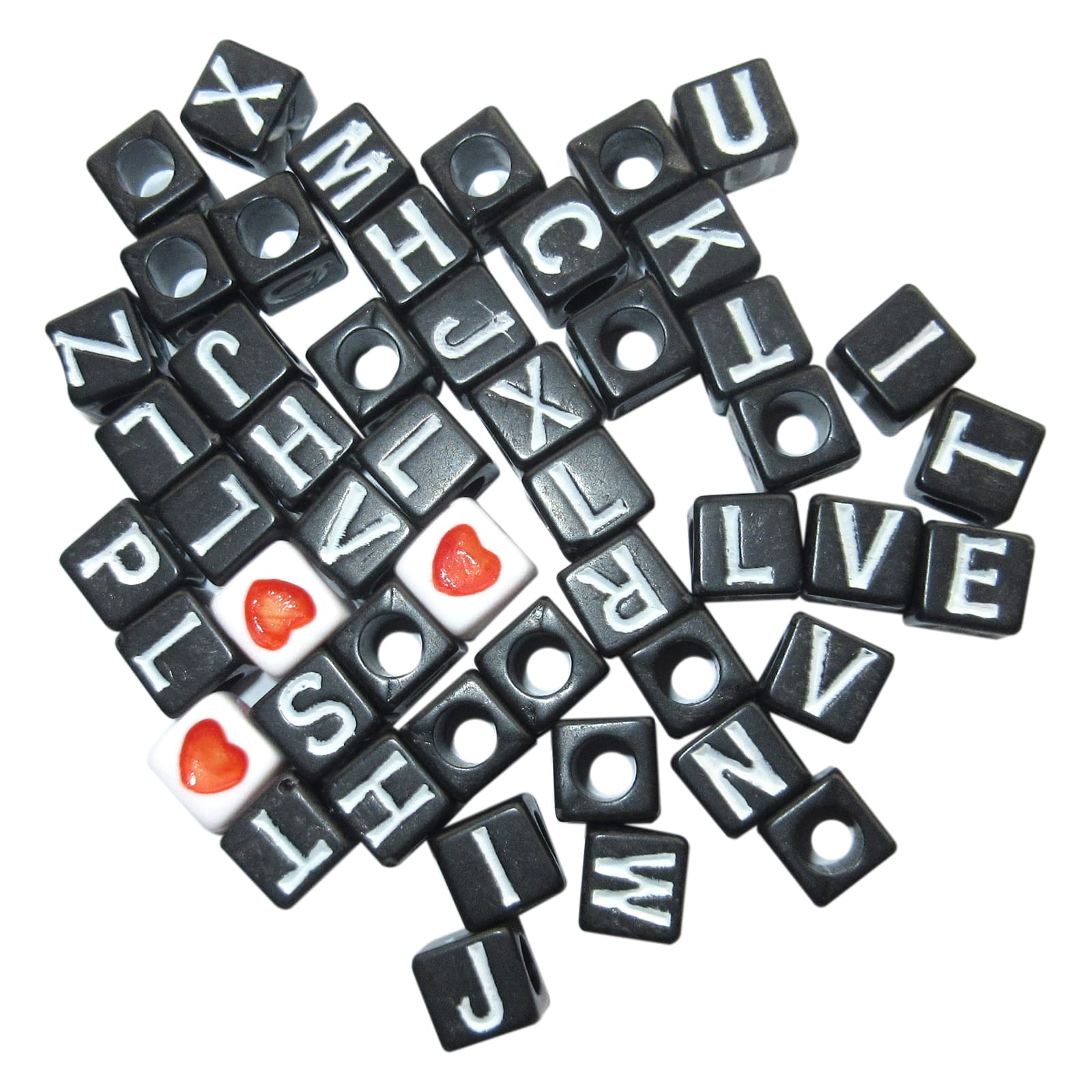 Creatology Black & White Alphabet Square Beads - Each