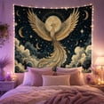 thumbnail image 2 of Celestial Phoenix with Full Moon on Starry Night Sky, Mystical Illustration for Dark Academia Fans, Mythical Bird Art Decor, Halloween Gift Tapestry Wall Hanging for Bedroom and Living Room, 2 of 7