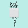 thumbnail image 2 of Cat Wall Switch Sticker Removable Mural Sitting Room Cute Sticker Cute Cat Cartoon Bathroom Appliance Wallpaper 10*8CM, 2 of 3