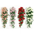 thumbnail image 3 of 2PACK Artificial Hanging Flowers Artificial Rose Vine Hanging Plants Artificial Flower for Home Room Garden Wedding Indoor Outdoor Decoration (Pink), 3 of 5