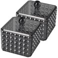 thumbnail image 1 of 2pcs Makeup Sponge Pad Organizer Acrylic Diamond Grain Vanity Countertop Jar, 1 of 8