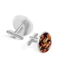 thumbnail image 3 of Mushroom Elegant Men's Stainless Steel Cufflinks Set for Formal Attire - for Business Meetings and Special Events, 3 of 6