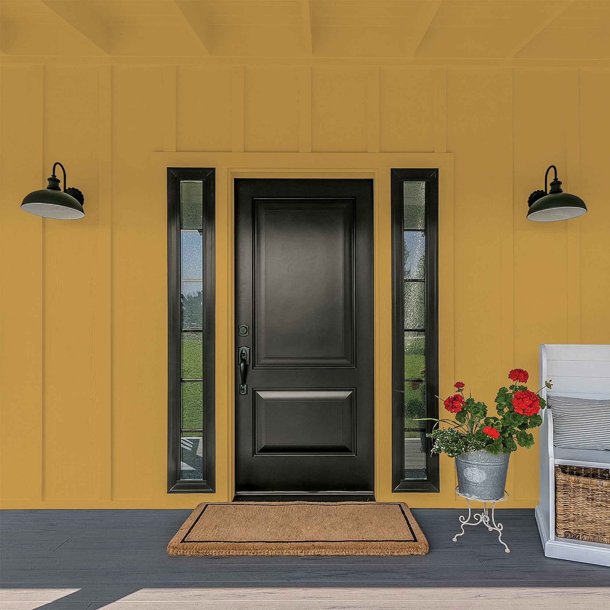 Glidden Fundamentals Butterscotch Ripple / Yellow, Flat Exterior Paint, 1 Gallon