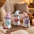 thumbnail image 7 of Halloween Clearance! Set of 3 Halloween Ghost Figurines, 3.70 Inch Resin Tabletop Decor with Hat Pumpkin Letter Design, Compact Indoor Ornaments for Shelf Mantel Party Home Display, 7 of 7