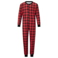 thumbnail image 2 of AIGUR Family Matching Christmas Pajama Set, Family Matching Christmas Pajamas Set Plaid Print Long Sleeve Button Down Full Length Jumpsuit Holiday Sleepwear, 2 of 10