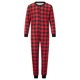 thumbnail image 2 of Conjunto de pijamas navideños familiares a juego, estampado a cuadros, manga larga, botones, mono largo para las fiestas., 2 of 10
