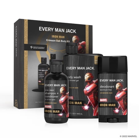 Every Man Jack Marvel Iron-Man Bath and Body Holiday Gift Set for Men  Naturally Derived