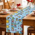 thumbnail image 5 of Blue Children's Day Table Runner 90 Inches, Car Tree Stars Modern Abstract Art Cartoon Bed Runner Dresser Scarves Tabletop for Indoor Outdoor Parties/Ceremony/Banquet, 13" x 90", 5 of 9