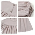 thumbnail image 3 of safuny Toddler Kids Baby Girls Fashion Cute Solid Color Ruffles Trumpet Long Sleeves Top Bottoming Shirt Solid Childs Playwear Long Sleeve Sweatshirts Flared Beige 5Y, 3 of 3