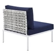 thumbnail image 5 of Modway Harmony 8-Piece  Sunbrella® Basket Weave Outdoor Patio Aluminum Sectional Sofa Set in Taupe Navy, 5 of 10