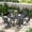 Black Table-Black Chair, variant on DIFY 5PCS Patio Dining Furniture Set, 41" Round Slatted Table and 4 Swivel Chairs, Balck