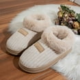 thumbnail image 5 of KANG Corduroy Slip On Slippers With Backstrap Indoor Outdoor Comfort Shoes For Fall And Winter Seasons, 5 of 7