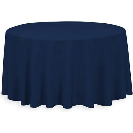 

Inch Round Polyester Tablecloths For Circular Table Cover For Wedding Buffet Table Parties Holiday Dinner (10 Navy Blue)
