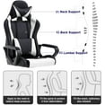 thumbnail image 7 of Gaming Chair, Office Chair High Back Computer Chair Leather Desk Chair Racing Executive Ergonomic Adjustable Swivel Task Chair with Headrest and Lumbar Support, White, 7 of 7