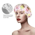 thumbnail image 4 of YFYANG Women's Double Waterproof Shower Cap, Cupcake Pattern Reusable Hair Cap for All Hair Styles and Head Sizes, 4 of 9