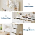 thumbnail image 3 of Coiffeuse Chic avec Miroir Rond Éclairé, Table de Maquillage Gain de Place avec 4 Tiroirs à Fermeture Douce, Tablette de Rangement Intégrée pour l'Organisation de la Chambre et du Garde-Robe, 3 of 6