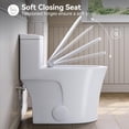 thumbnail image 2 of Horow Ceramic Elongated One-PieceToilet One Piece Dual Flush 12” Rough-in ADA 17.3" Matte White, 2 of 9