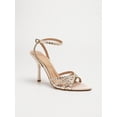thumbnail image 6 of On feet& in love Women's Pointed Toe Satin Stiletto Heels with Rhinestone Strappy Ankle Strap - Apricot Dress Shoes for Party & Wedding - Size 5.5, 6 of 8