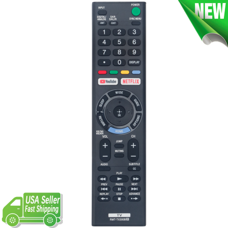 RMT-TX300B Replace Remote Control for Sony TV KDL-50W660F KD-55X7077F KDL32W617F