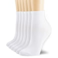 thumbnail image 1 of Calcetines deportivos NevEnd de algodón con cuello redondo y tobillo, 6 pares, talla M, blancos, 1 of 6