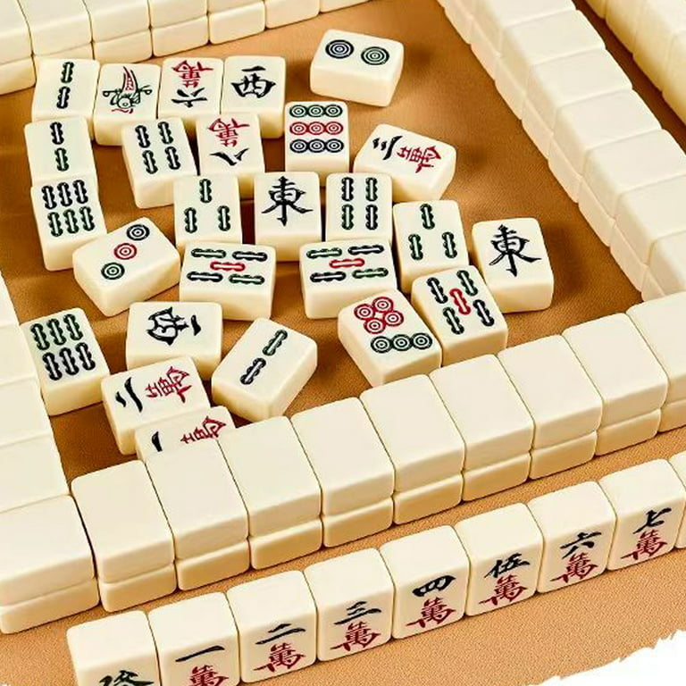 Mahjong - Brasil, Jogo Nese Mahjong, Mahjong Set Play, Conjunto portátil  Majiang com 144 telhas numeradas