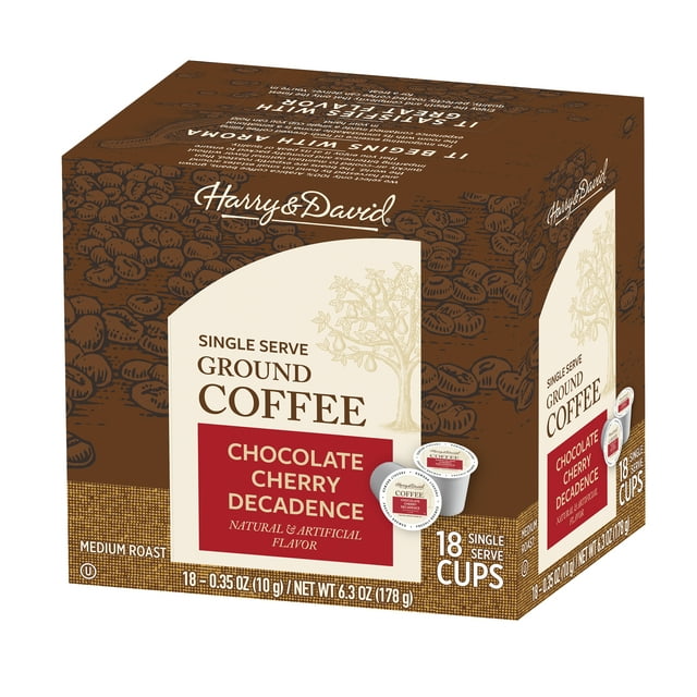 Harry & David Chocolate Cherry Decadence Single Serve Coffee, 18 count