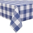 thumbnail image 3 of Checkered PVC Tablecloth Rectangle Waterproof Vinyl Table Cloth Oil Proof Spill Proof Washable Wipeable Gingham Table Cloth Great for Dinner Party and Picnic (60 x 102 in, Blue and White), 3 of 6
