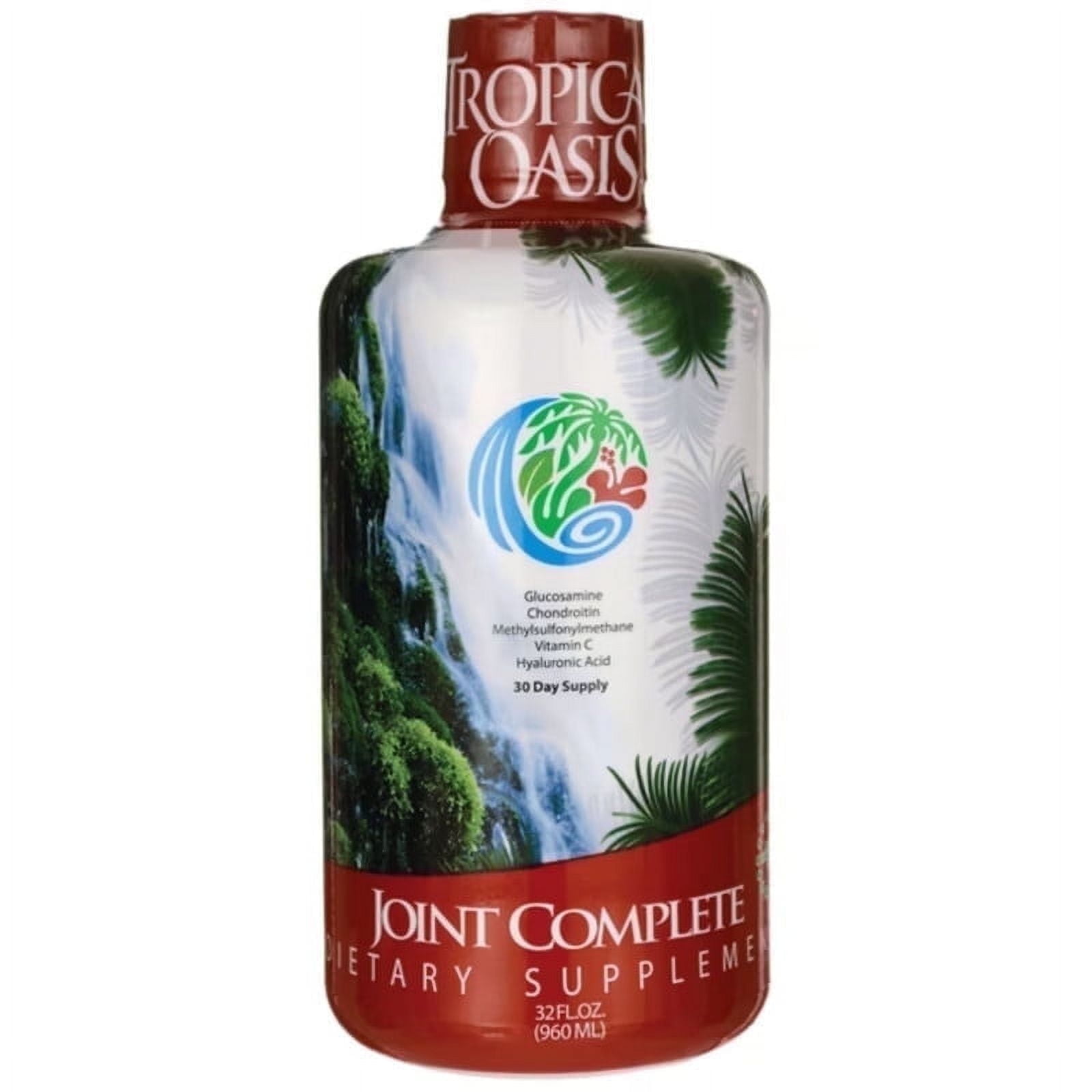 Tropical Oasis Joint Complete Prem, Advanced Liquid Vitamin Supplement with Glucosamine & MSM for Joint Comfort & Natural Mobility, 32 Fl Oz, 32 Servings