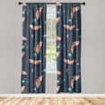 thumbnail image 3 of Ambesonne Lunar Moth Curtains, Starry Night Wings Retro, Pair of 28"x95", Dark Indigo Burnt Sienna, 3 of 5