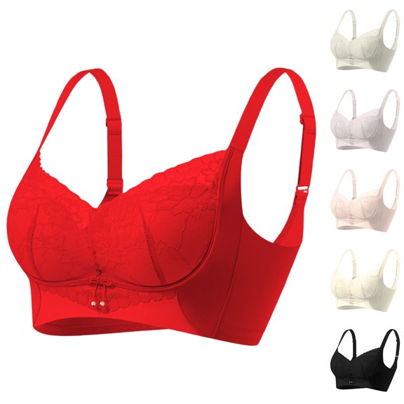 Bixock Push Up Bra for Women No Underwire Wireless Bra Lace Splicing Lift Support Breathable Abjustable Straps Everyday Casual Comfortable Women Under Wear