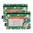 thumbnail image 5 of FORMRS 2 Pack Pencil Pouch for 3 Ring Binder with Clear Window Zipper Pen Case Stationery Organizer, Green Tennis Pattern, 5 of 6
